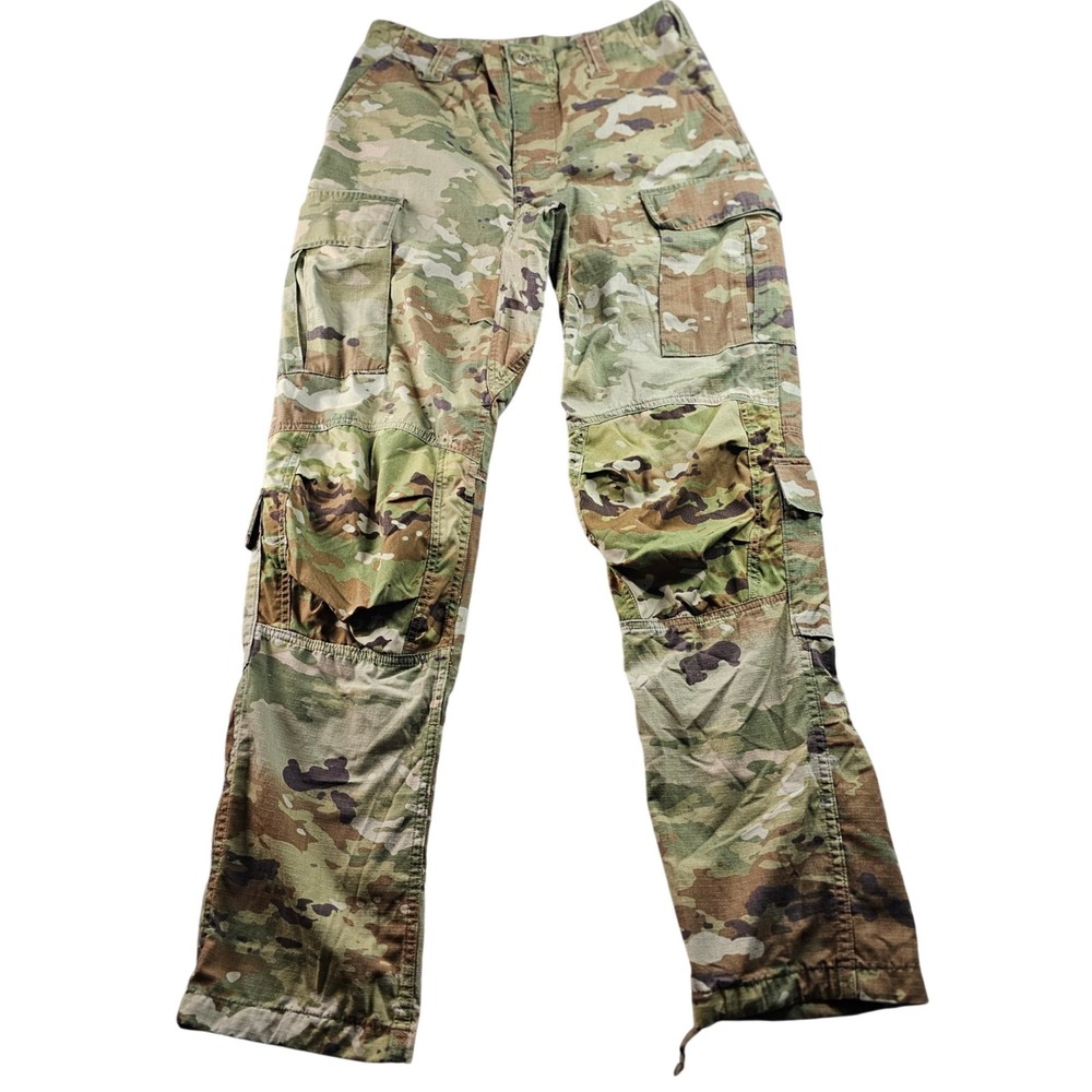 US Army Combat Uniform‎ Cargo Pants Mens Medium Long Green Camo Tactical Ripstop